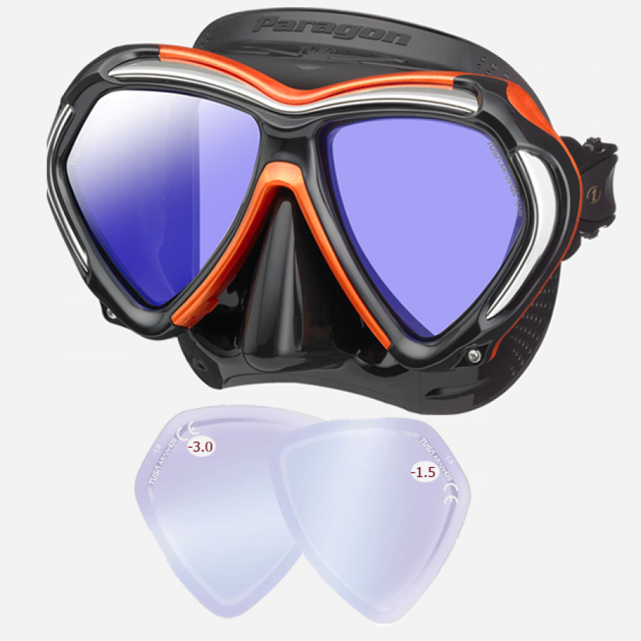 respirators - masks - scuba diving - PARAGON MASK WITH CORRECTIVE LENSES SCUBA DIVING