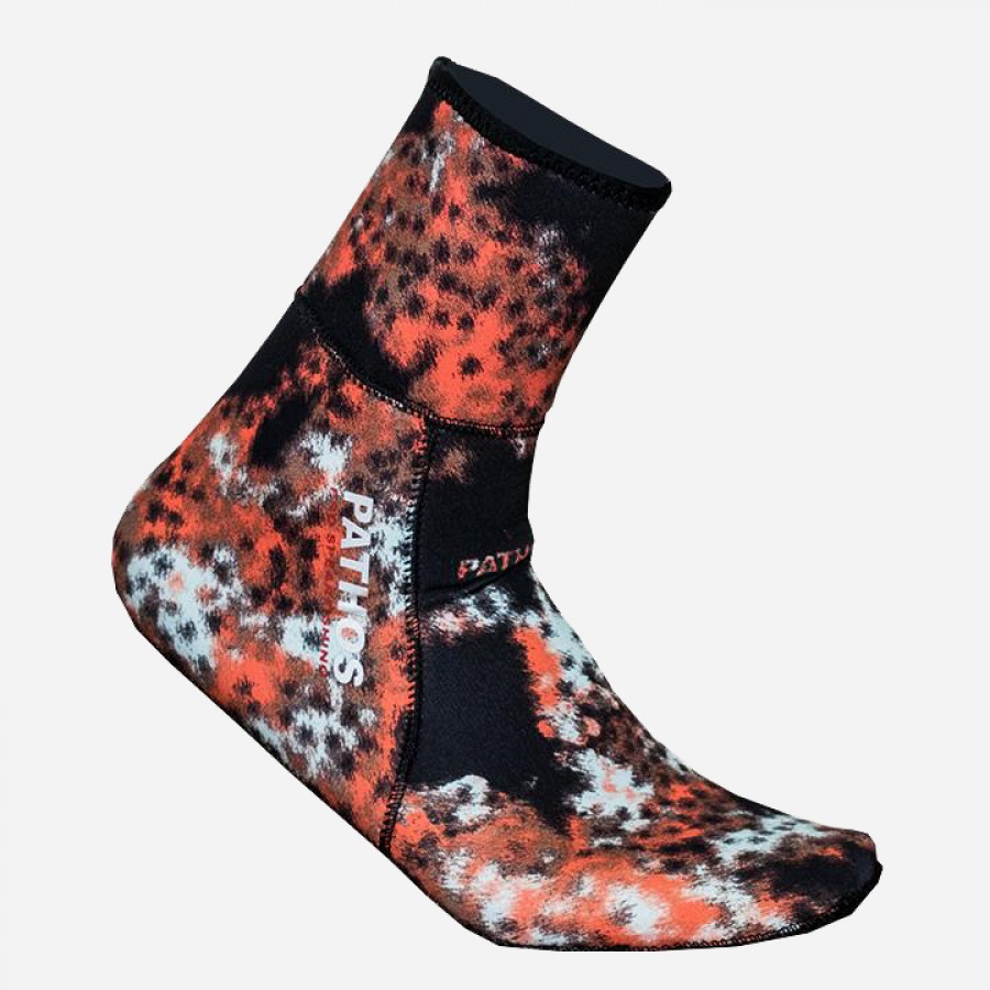 speargun socks - αξεσουαρ νεοπρεν - neoprene accessories - freediving - spearfishing - PATHOS SOCKS 3mm CORAL SPEARFISHING / FREEDIVING